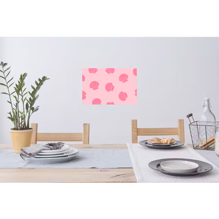 Schelp - Patroon - Zee - Modern - Roze Muursticker klein -eettafel