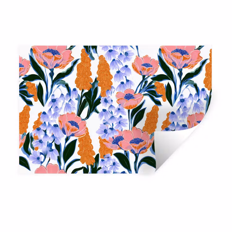 Patroon - Aquarel - Kleurrijk Muursticker klein 286 -3d