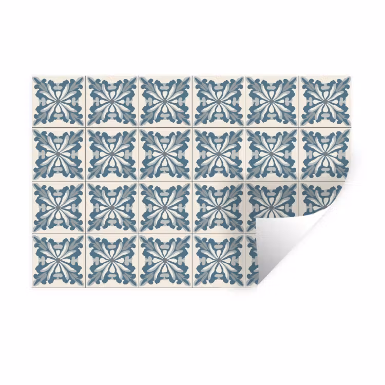 Dessin - Tegel - Blauw Muursticker klein 286 -3d