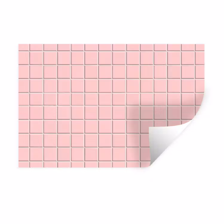Patroon - Tegel - Pastelroze Muursticker klein 286 -3d