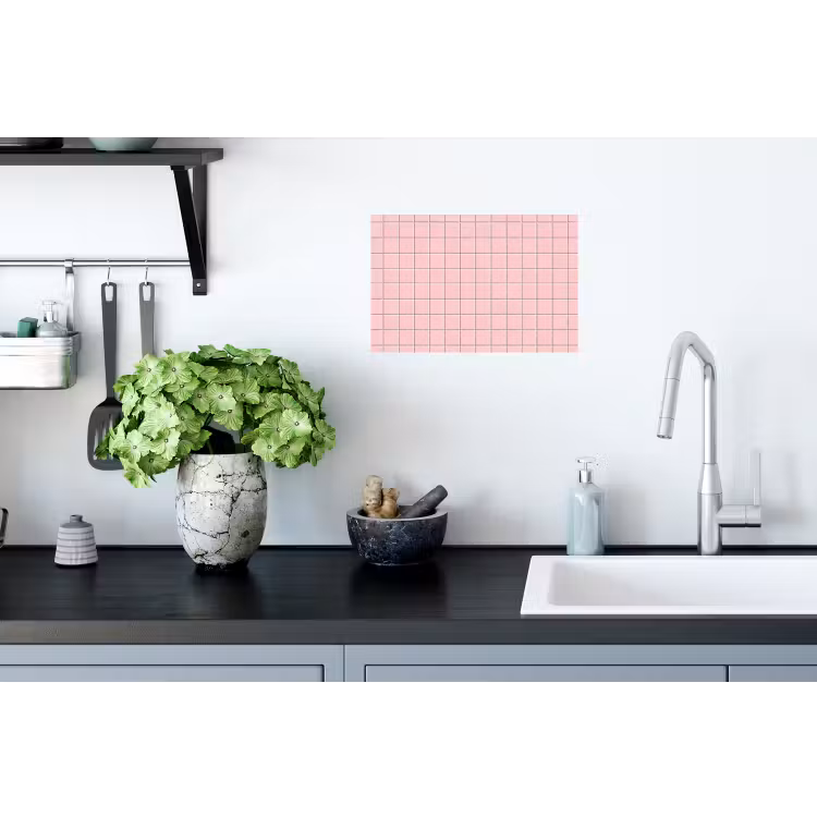 Patroon - Tegel - Pastelroze Muursticker klein 286 -keuken