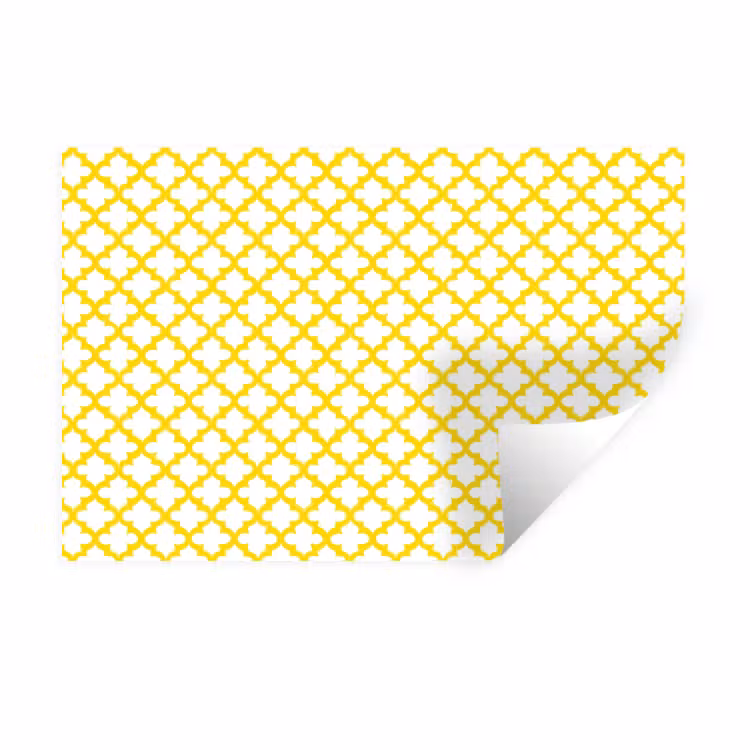 Patroon - Geometrisch - Klassiek - Geel Muursticker klein 286 -3d