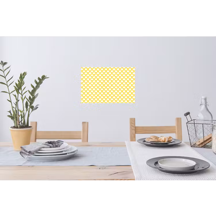 Patroon - Geometrisch - Klassiek - Geel Muursticker klein 286 -eettafel