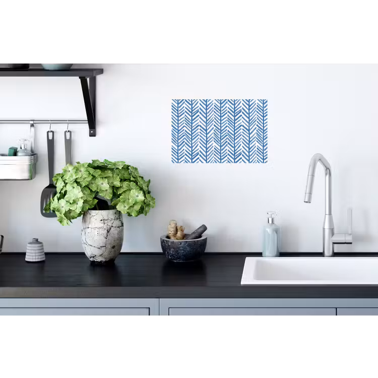 Patroon - Streep - Blauw Muursticker klein 286 -keuken