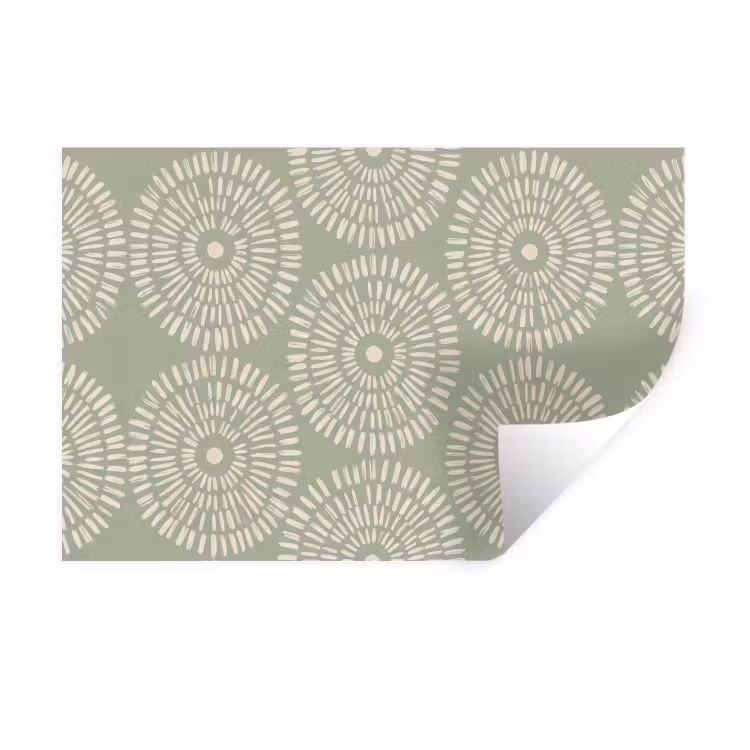 Patroon - Cirkels - Abstract - Modern - Groen Muursticker klein -3d