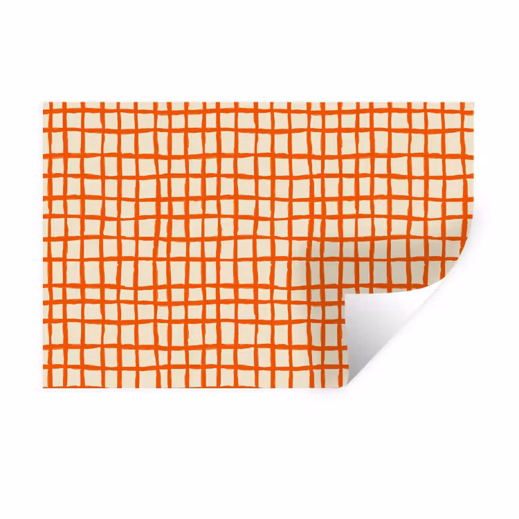 Patroon - Lijnen - Oranje Muursticker klein 286 -3d