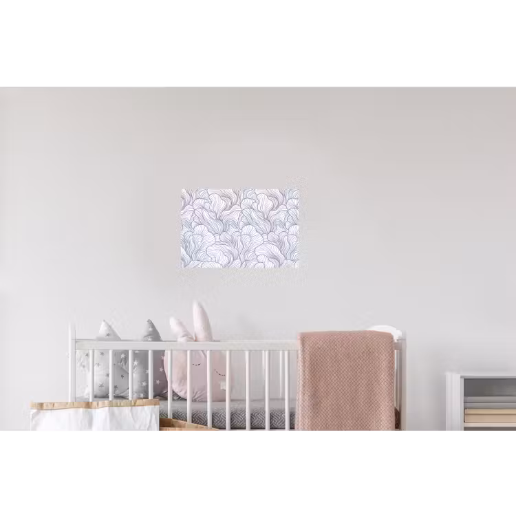 Patroon - Lijnen - Organisch - Abstract - Blauw Muursticker klein -kinderkamer