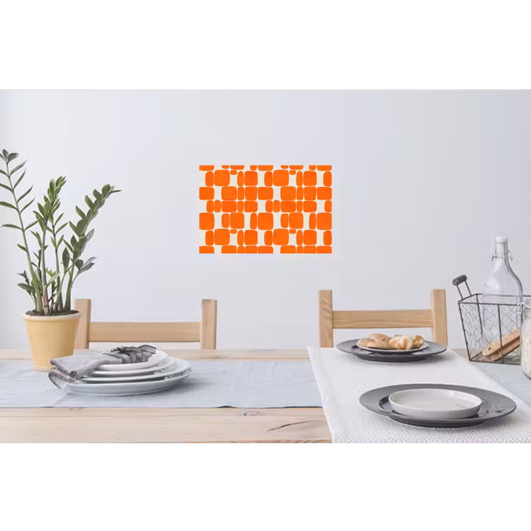 Patroon - Retro - Oranje Muursticker klein 286 -eettafel