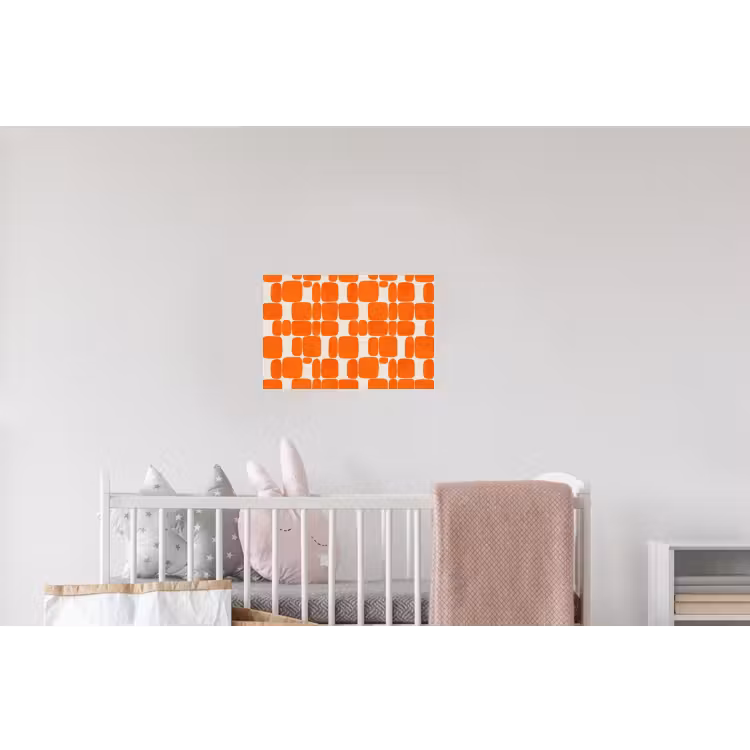 Patroon - Retro - Oranje Muursticker klein 286 -kinderkamer