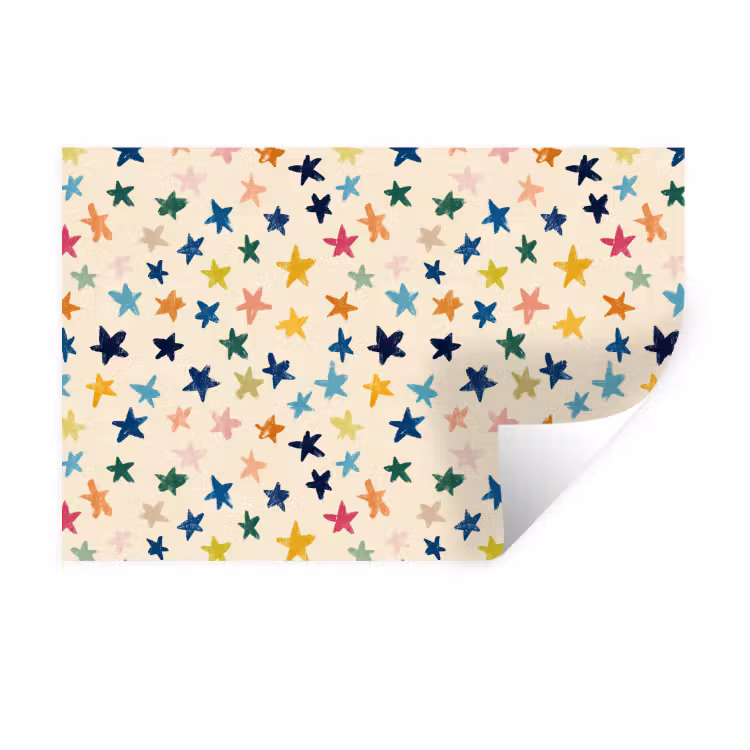 Patroon - Sterren - Kleurrijk Muursticker klein 286 -3d