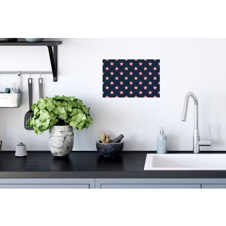 Patroon - Sterren - Roze Muursticker klein 286 -keuken