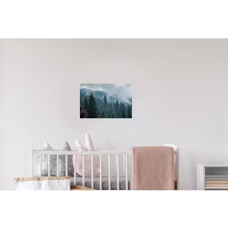 Naaldwoud - Bergen - Mist Muursticker klein -kinderkamer
