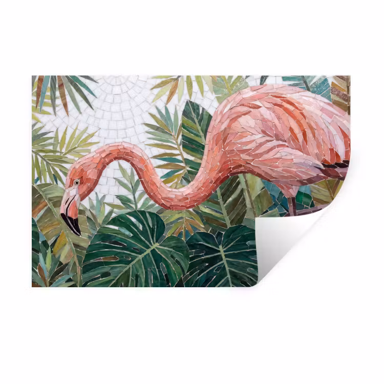 Natuur - Bladeren - Abstract - Groen - Vogel Muursticker klein -3d