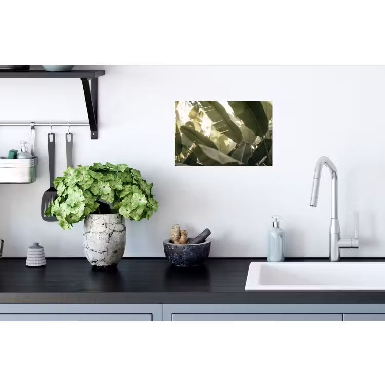 Natuur - Bladeren - Groen - Tropisch - Detail Muursticker klein -keuken