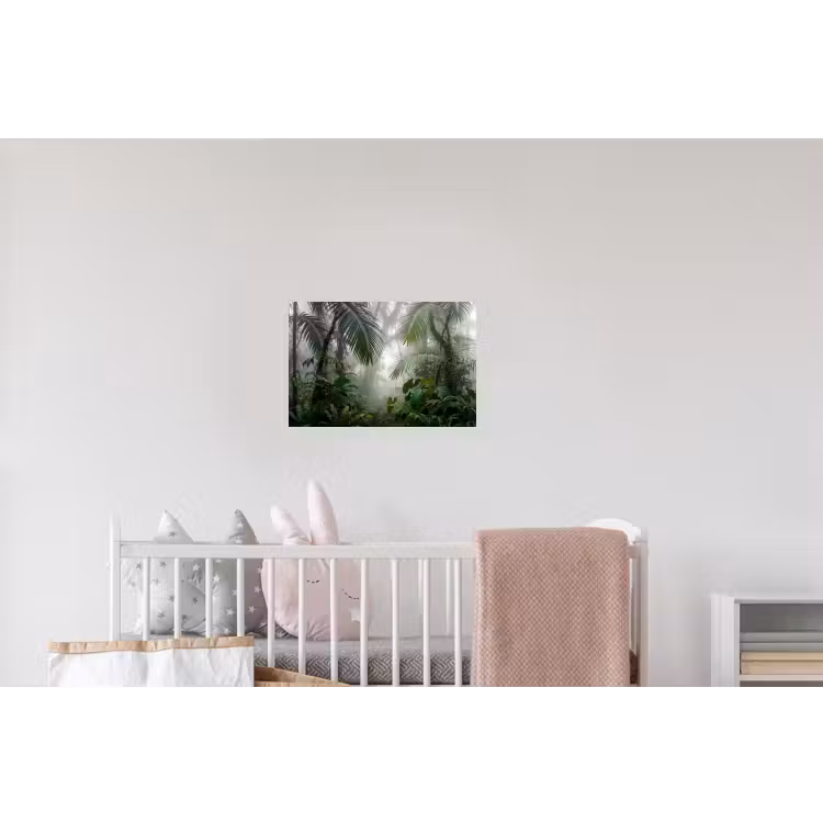 Natuur - Jungle - Mist - Tropisch - Groen Muursticker klein -kinderkamer