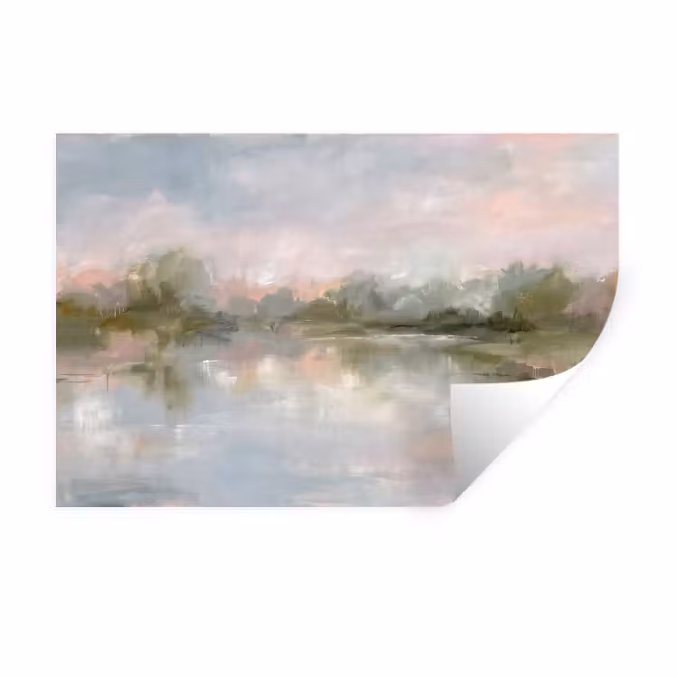 Natuur - Landschap - Abstract - Water - Groen Muursticker klein -3d