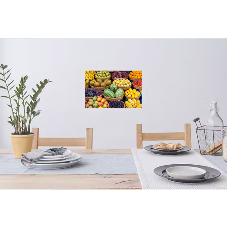 Wandtattoo – Obst – Markt – Bunt - Fruit - Markt - Kleurrijk Muursticker klein