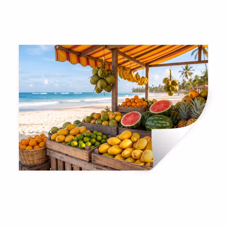 Wandtattoo – Obst – Strand – Tropisch - Fruit - Strand - Tropisch Muursticker klein