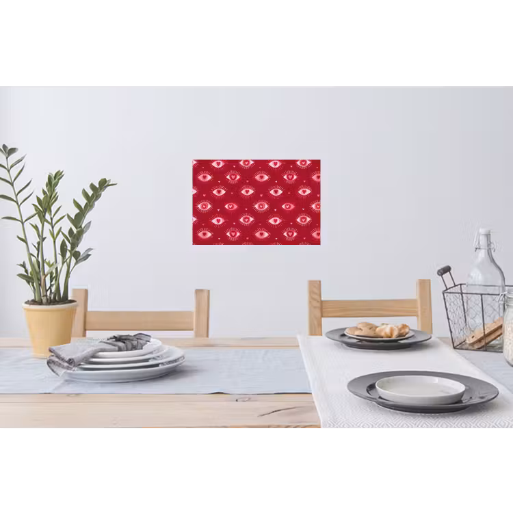 Ogen - Patroon - Roze - Donkerrood Muursticker klein 286 -eettafel
