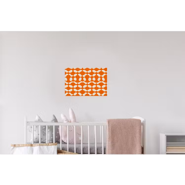 Oranje - Organische vormen - Wit Muursticker klein 286 -kinderkamer