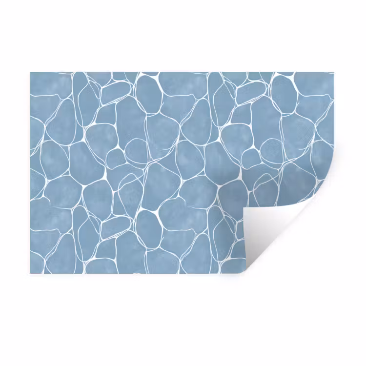 Organisch - Patroon - Blauw Muursticker klein 286 -3d