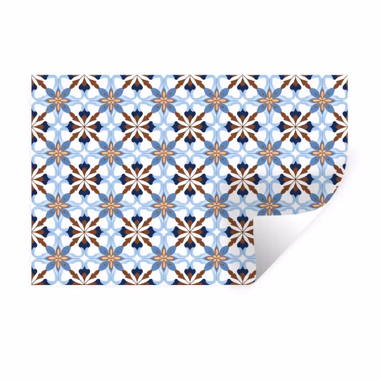 Ornament - Tegel - Kleurrijk Muursticker klein 286 -3d