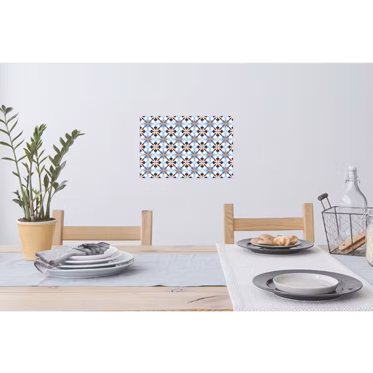 Ornament - Tegel - Kleurrijk Muursticker klein 286 -eettafel