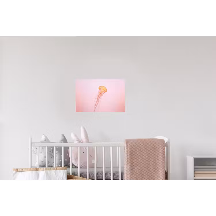 Sierlijk - Kwal - Roze Muursticker klein -kinderkamer