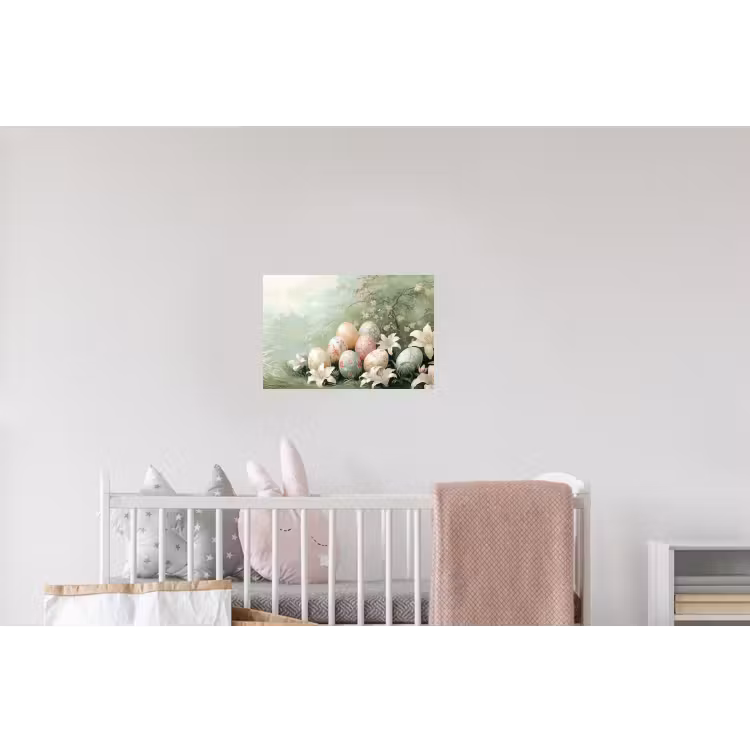 Paaseieren - Pasteltinten - Bloemen Muursticker klein -kinderkamer