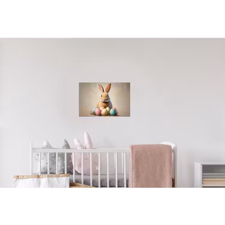 Paashaas - Pastel - Eieren Muursticker klein -kinderkamer