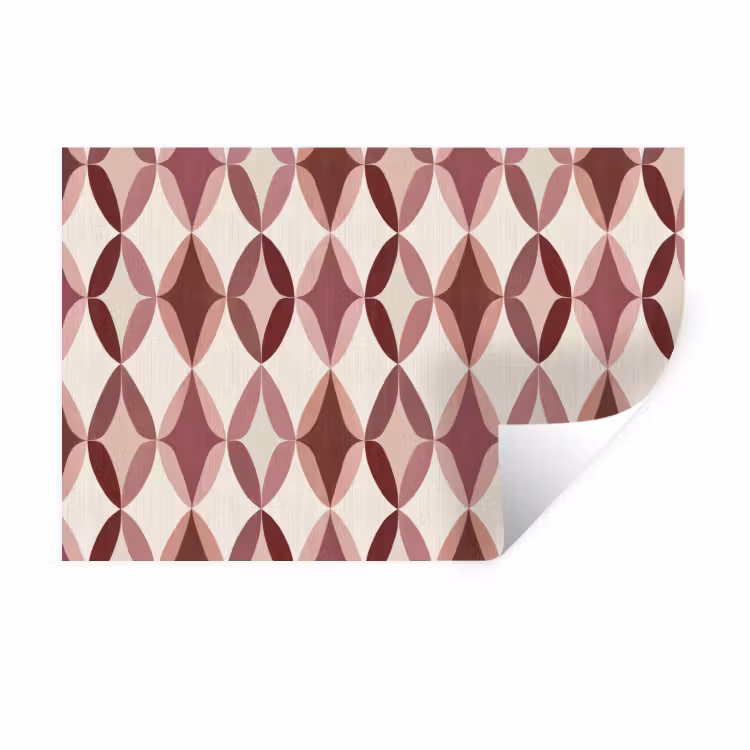 Ovaal - Textuur - Roze Muursticker klein 286 -3d