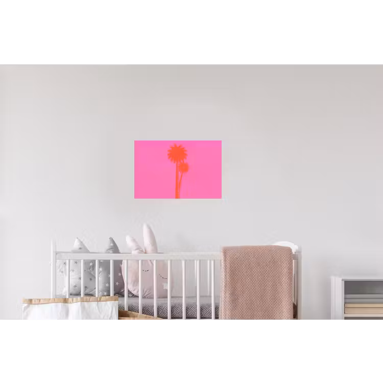 Palmbomen - Modern - Roze Muursticker klein -kinderkamer