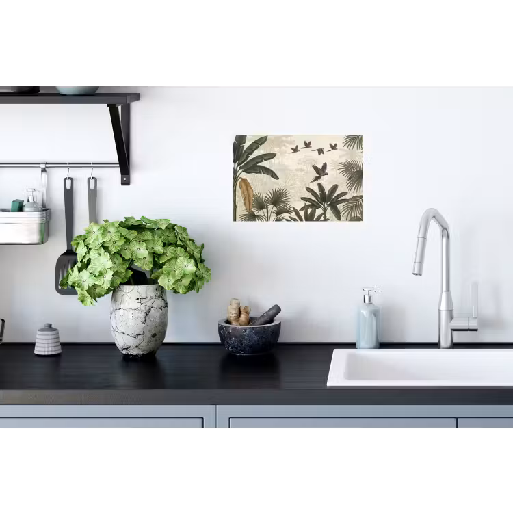 Papagaaien - Jungle - Tropisch - Green Muursticker klein -keuken