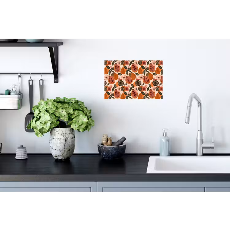 Papaja - Bloesem - Oranje Muursticker klein 286 -keuken