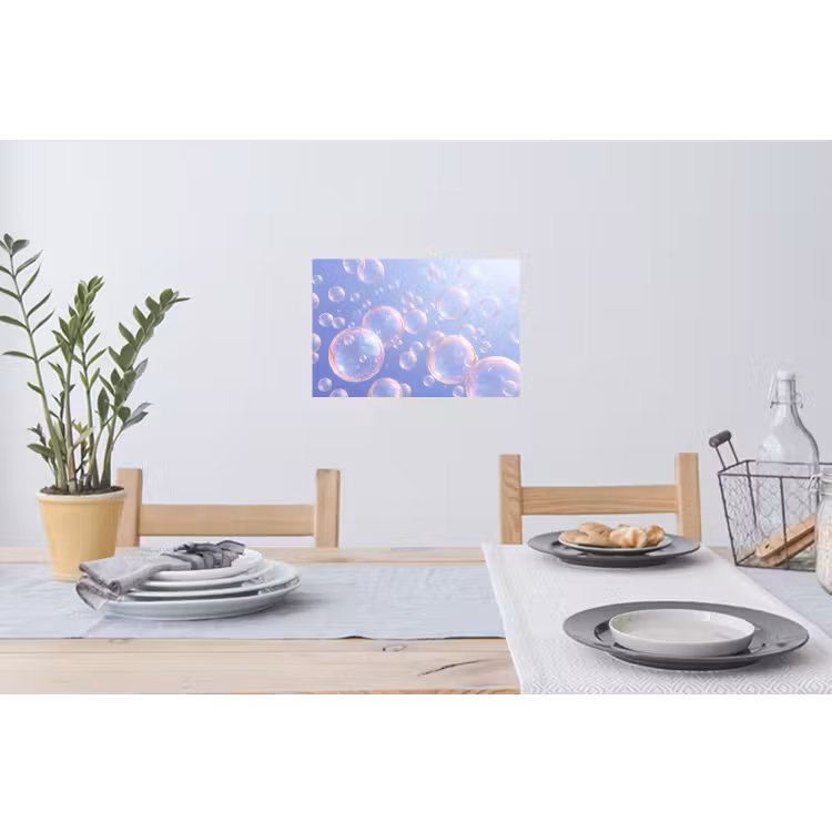 Pastel - Bubbels - Dromerig Muursticker klein -eettafel