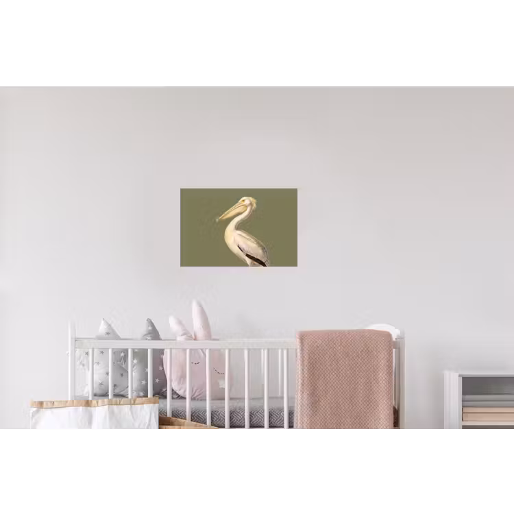 Pelikaan - Wit - Vogel - Klassiek - Natuur Muursticker klein -kinderkamer