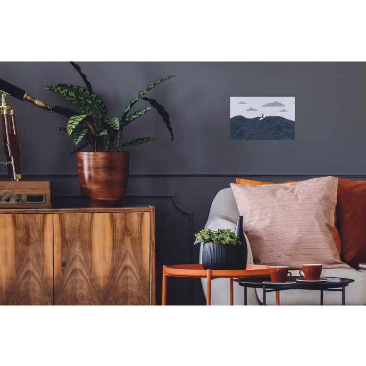 Persoon - Surfen - Oceaan - Natuur - Modern Muursticker klein -kamerbank