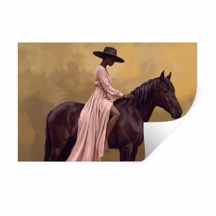 Paard - Klassiek - Oker Muursticker klein -3d