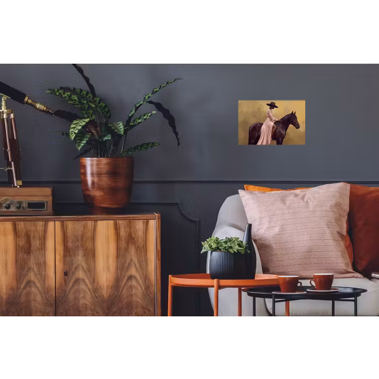 Paard - Klassiek - Oker Muursticker klein -kamerbank