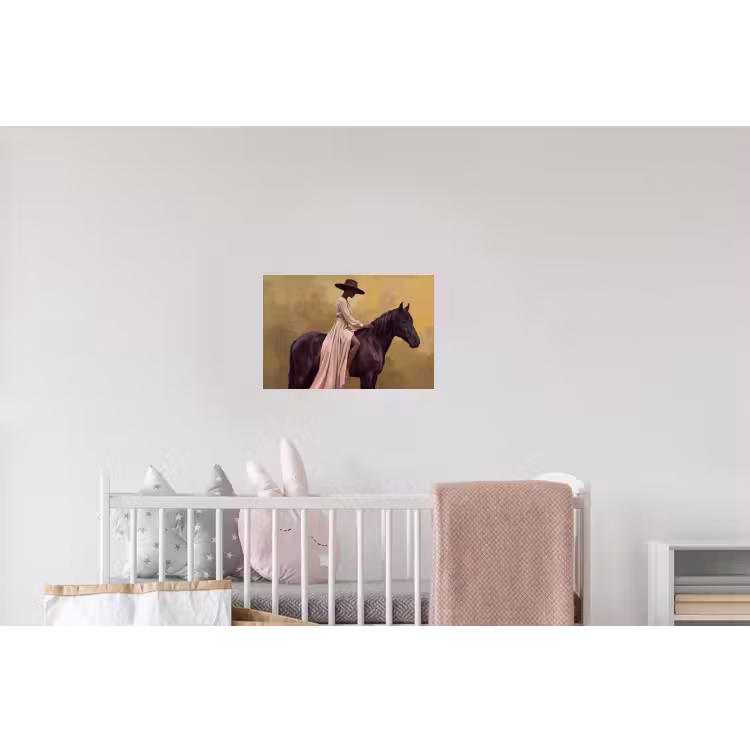 Paard - Klassiek - Oker Muursticker klein -kinderkamer