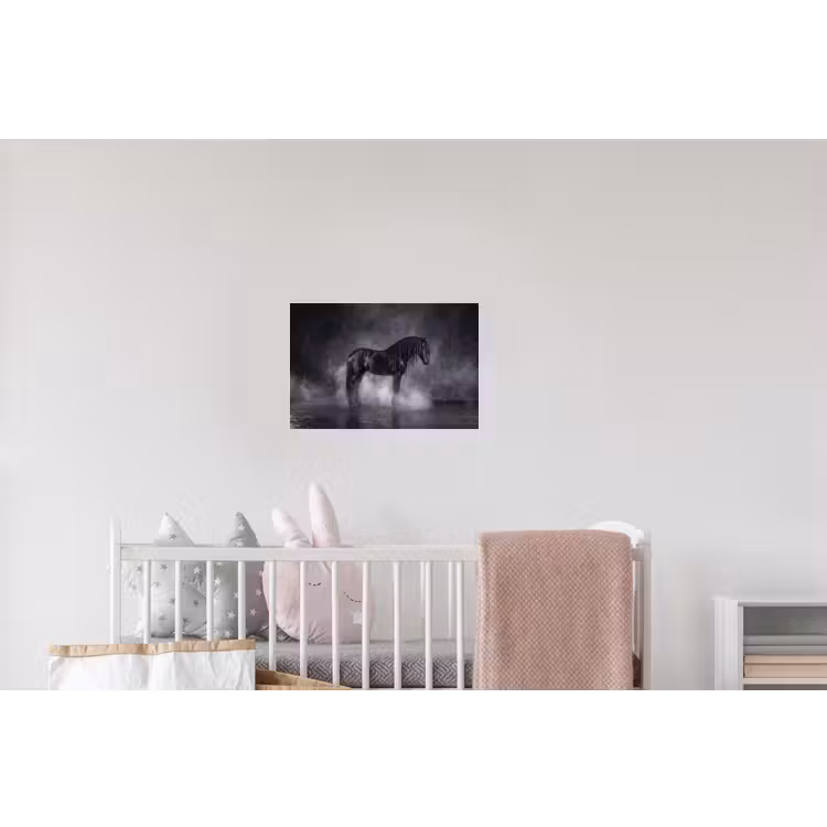 Paard - Magisch - Zwart Muursticker klein -kinderkamer