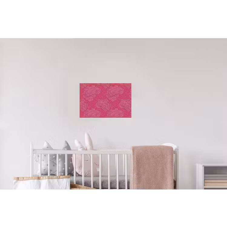 Pioenrozen - Energiek - Roze Muursticker klein 286 -kinderkamer