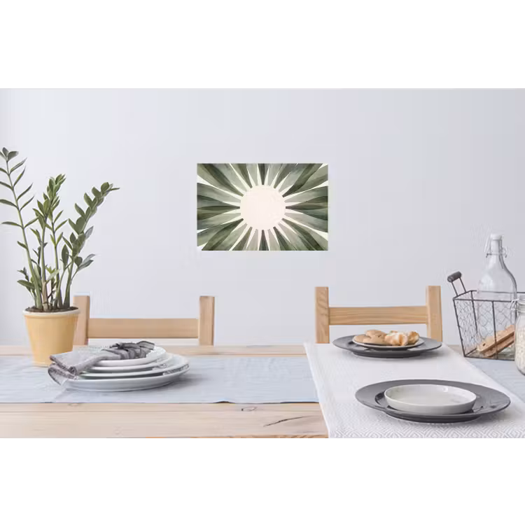 Planten - Abstract - Waterverf - Groen - Natuur Muursticker klein -eettafel