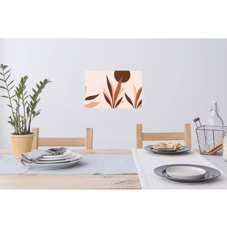 Planten - Abstract - Natuur - Bruin Muursticker klein -eettafel