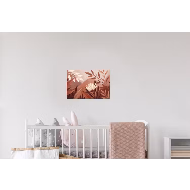 Planten - Bladeren - Botanisch - Modern - Bruin Muursticker klein -kinderkamer