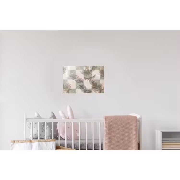 Planten - Bladeren - Marmer - Modern - Groen Muursticker klein -kinderkamer