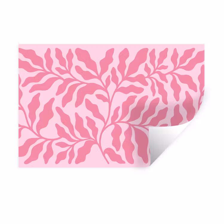 Planten - Organisch - Abstract - Modern - Roze Muursticker klein -3d