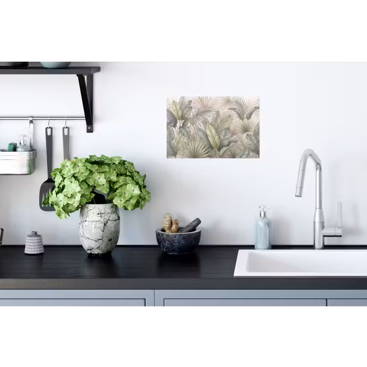 Planten - Tropisch - Bladeren - Groen - Natuur Muursticker klein -keuken