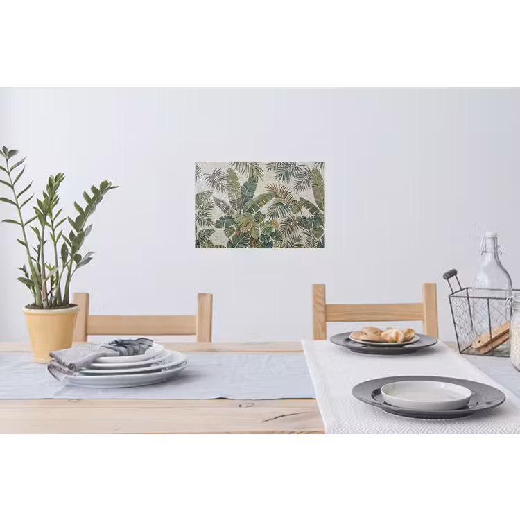 Planten - Tropisch - Mozaïek - Natuur - Groen Muursticker klein -eettafel