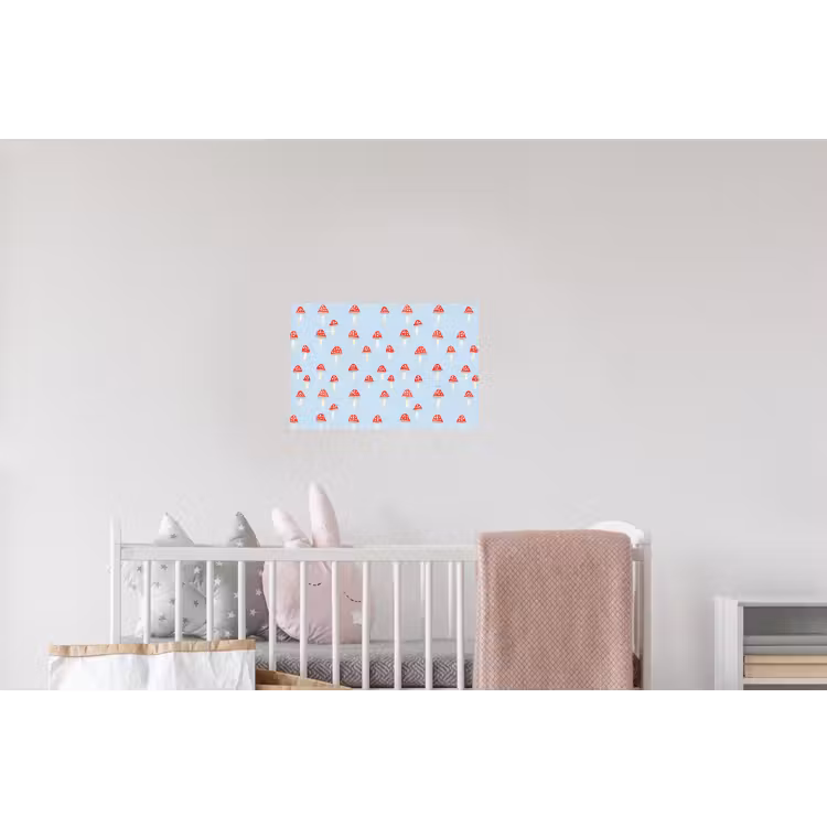 Paddenstoel -Sprookje - Blauw Muursticker klein 286 -kinderkamer